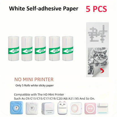Mini Sticker Printer,Inkless Thermal Printer, Pocket Bluetooth Printer for Halloween Christmas Gift for Photo,Memo Impressora